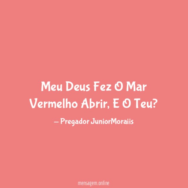 Meu Deus Fez O Mar Vermelho Abrir