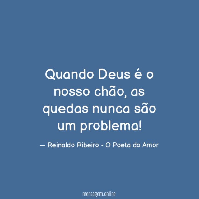 Quando Deus é o nosso chão