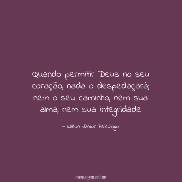Quando permitir Deus no seu coração