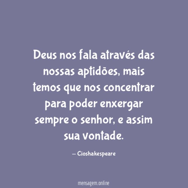 Deus nos fala através das nossas aptidões