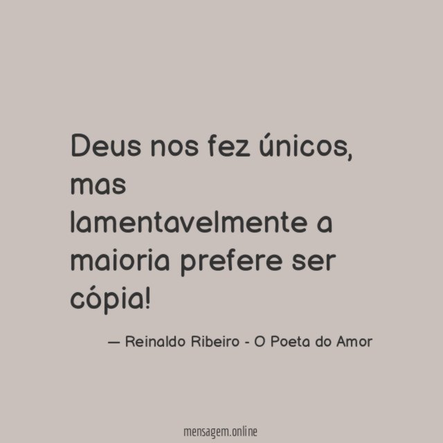 Deus nos fez únicos