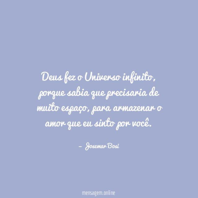 Deus fez o Universo infinito