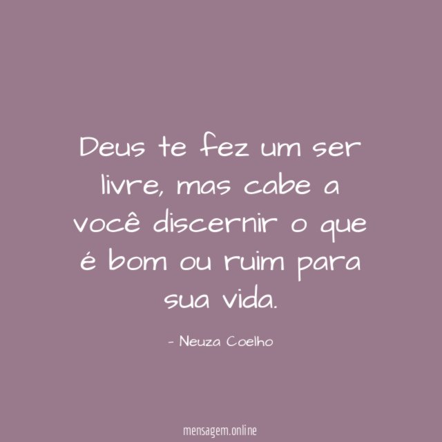 Deus te fez um ser livre