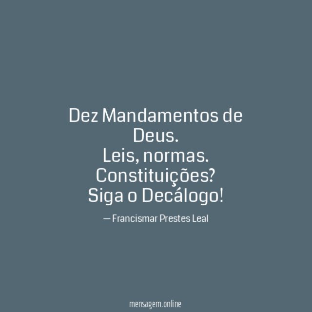 Dez Mandamentos de Deus.