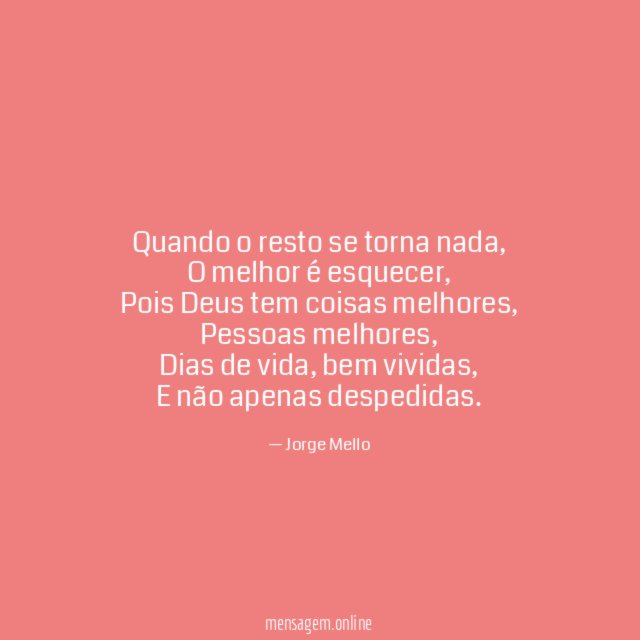 Quando o resto se torna nada,