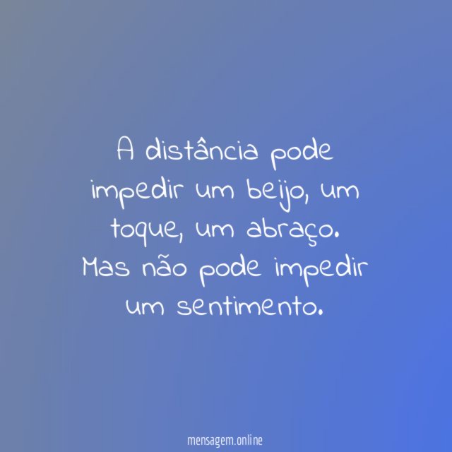 Não pode impedir um sentimento