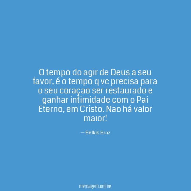 O tempo do agir de Deus a seu favor