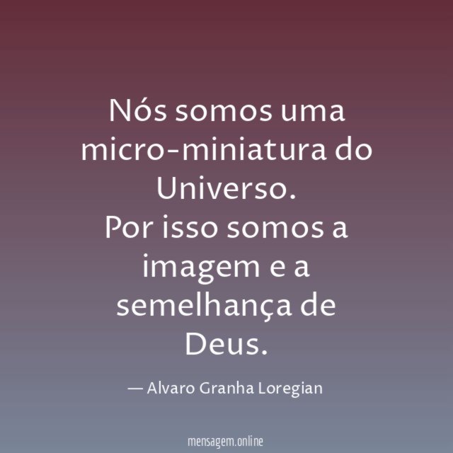 Nós somos uma micro-miniatura do Universo