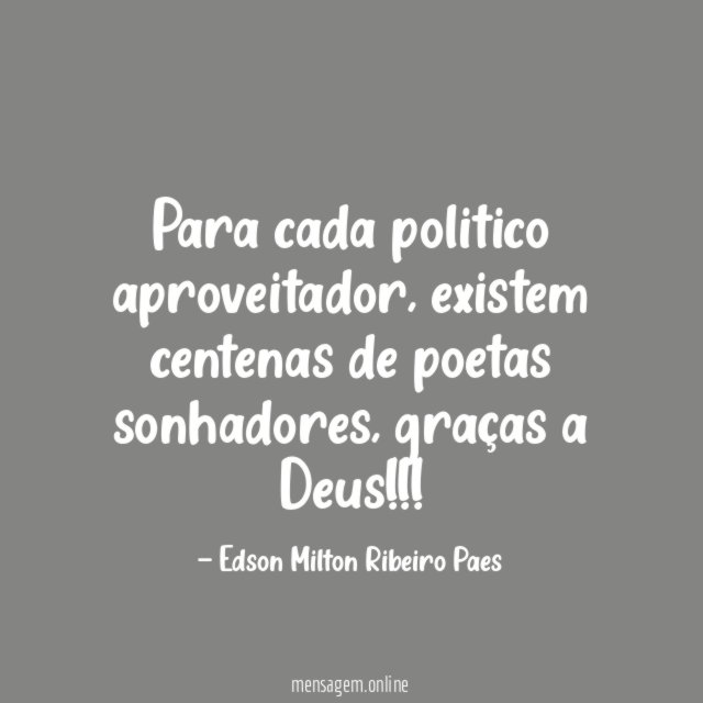 Para cada politico aproveitador