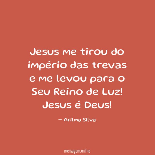 Jesus me tirou do império das trevas