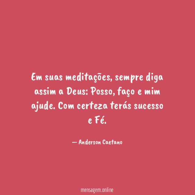 Em suas meditações
