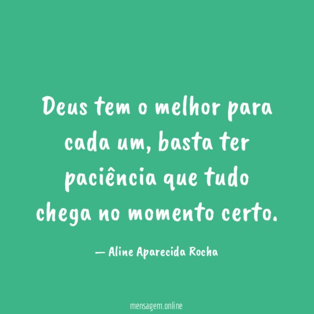 Deus tem o melhor para cada um