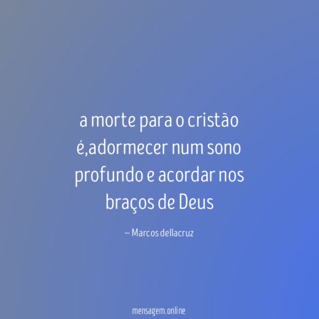 a morte para o cristão é