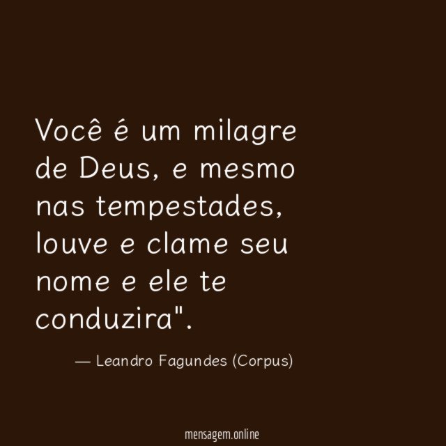 Você é um milagre de Deus