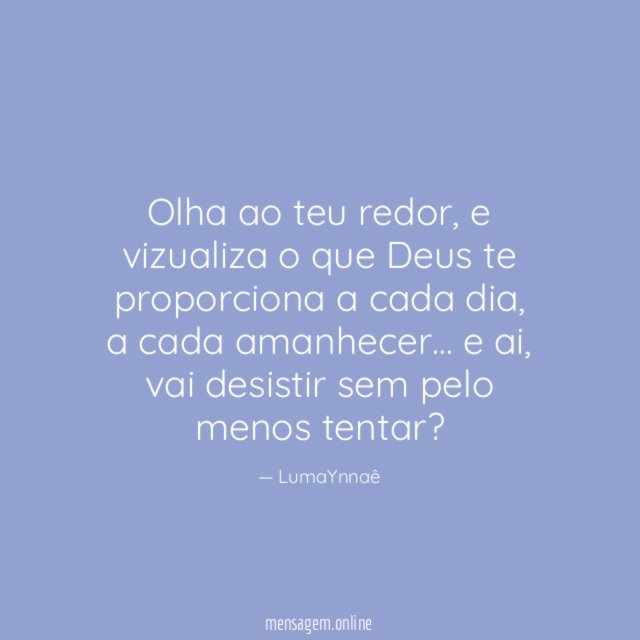 Olha ao teu redor