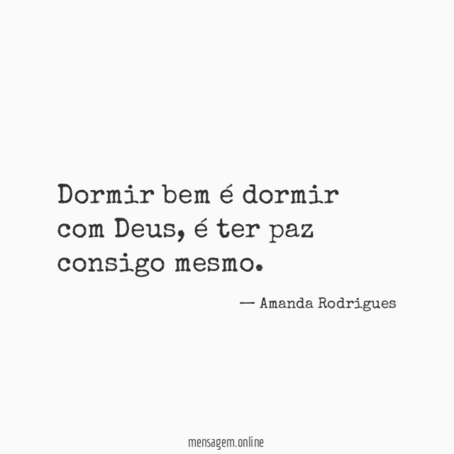 Dormir bem é dormir com Deus