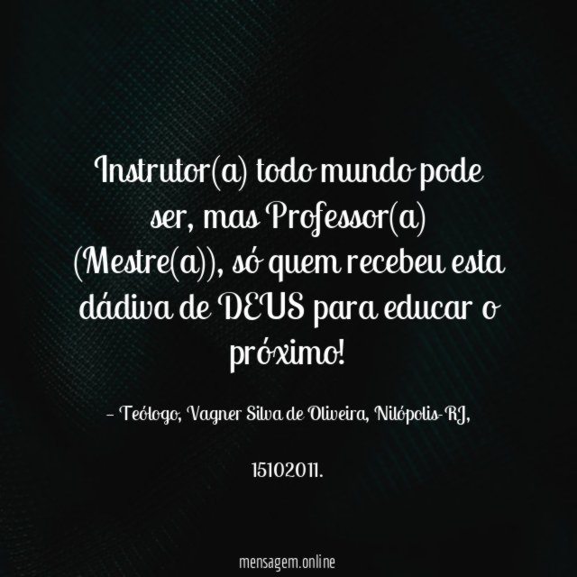 Instrutor(a) todo mundo pode ser