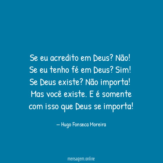 Se eu acredito em Deus
