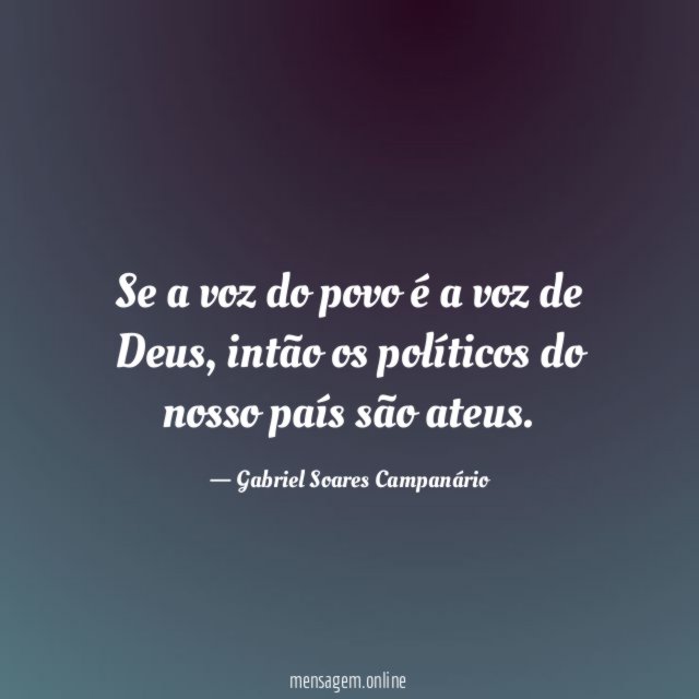 Se a voz do povo é a voz de Deus