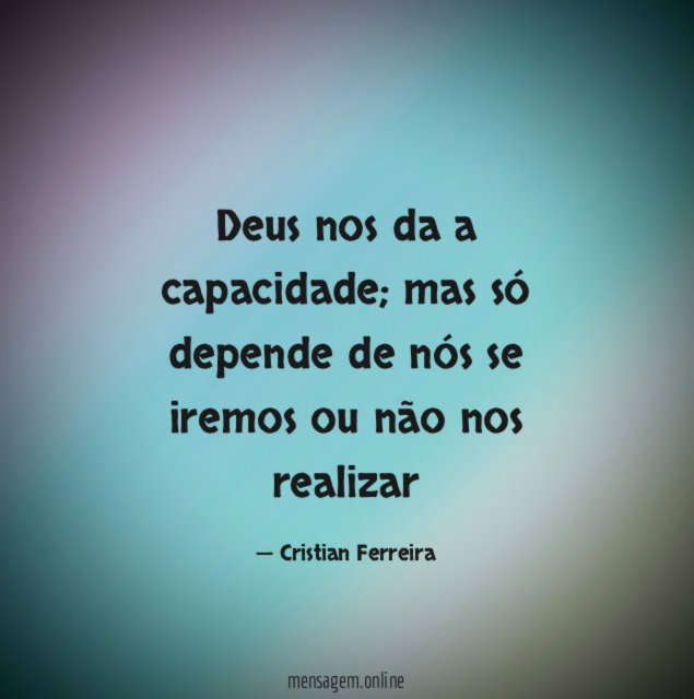 Deus nos da a capacidade