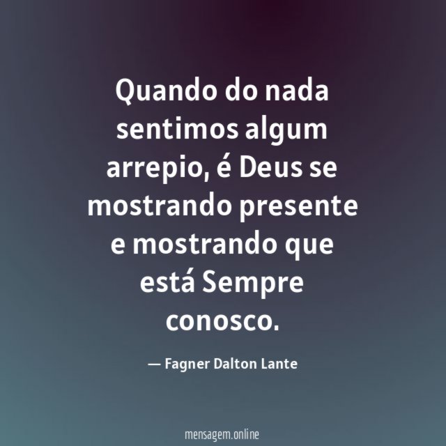 Quando do nada sentimos algum arrepio