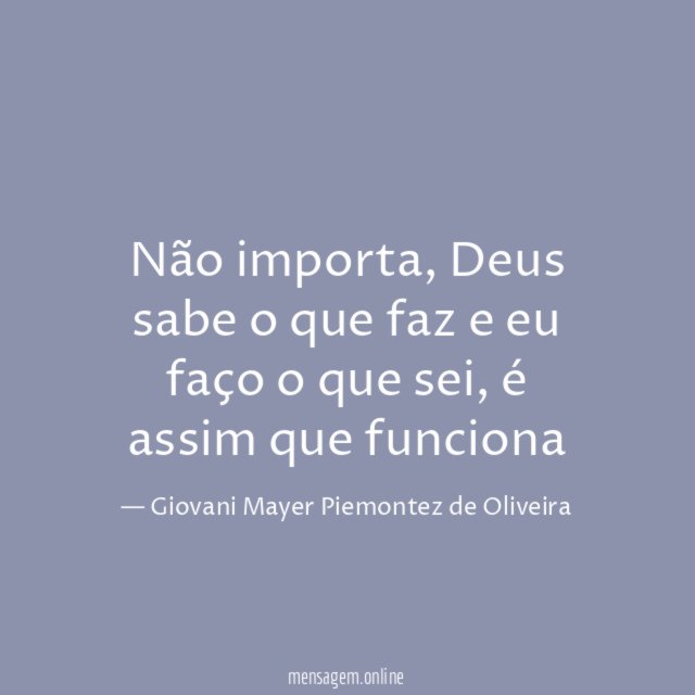 Não importa