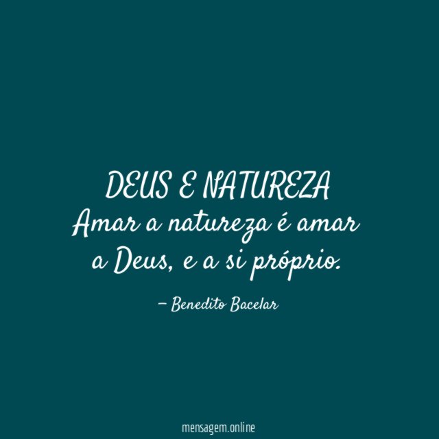 DEUS E NATUREZA