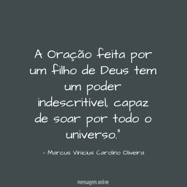 A Oração feita por um filho de Deus