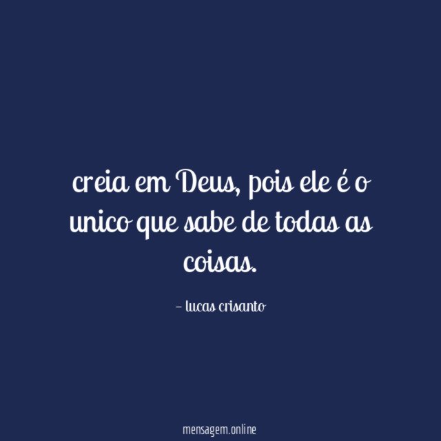 creia em Deus