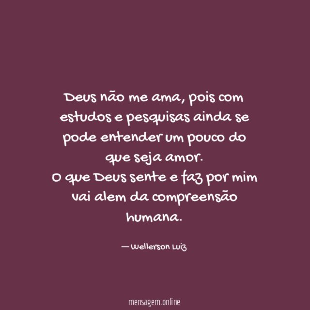 Deus não me ama