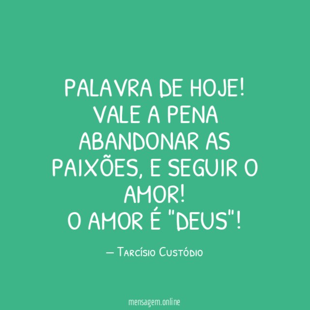 Palavra de hoje
