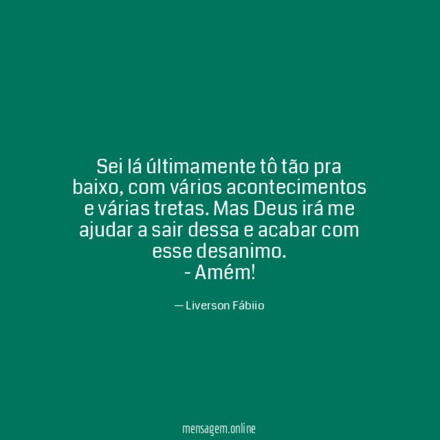 Sei lá últimamente tô tão pra baixo