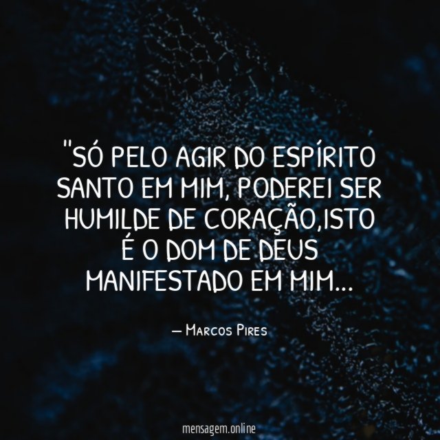 'SÓ PELO AGIR DO ESPÍRITO SANTO EM MIM