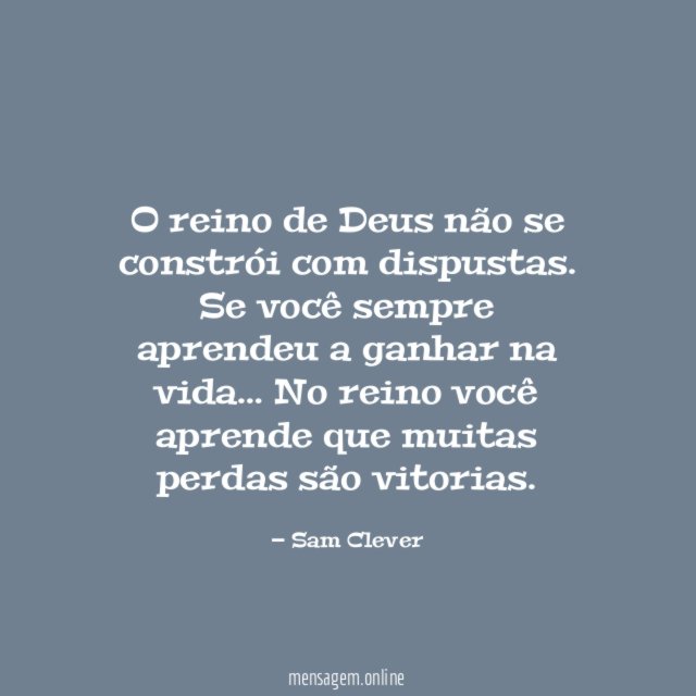 O reino de Deus não se constrói com dispustas