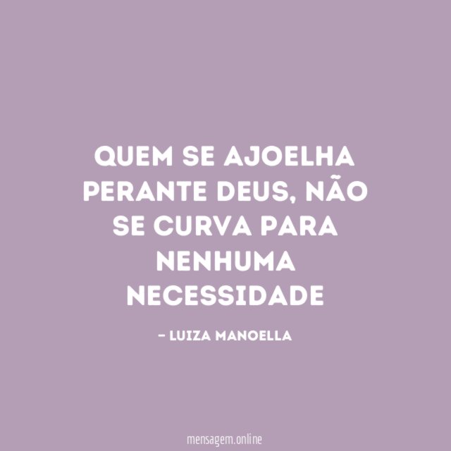Quem se ajoelha perante deus
