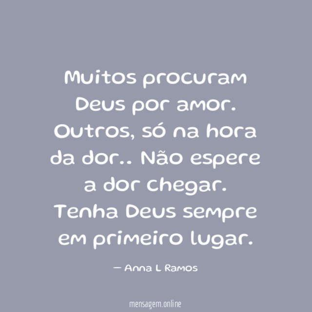Muitos procuram Deus por amor