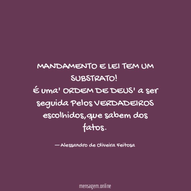 MANDAMENTO E LEI TEM UM SUBSTRATO