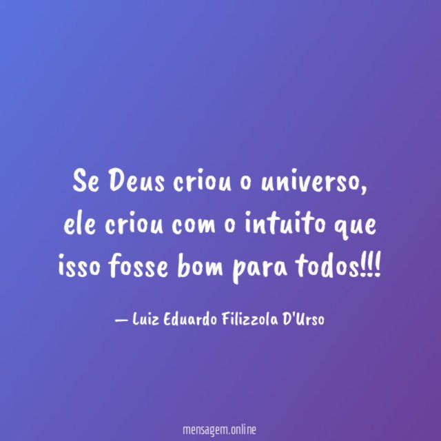Se Deus criou o universo