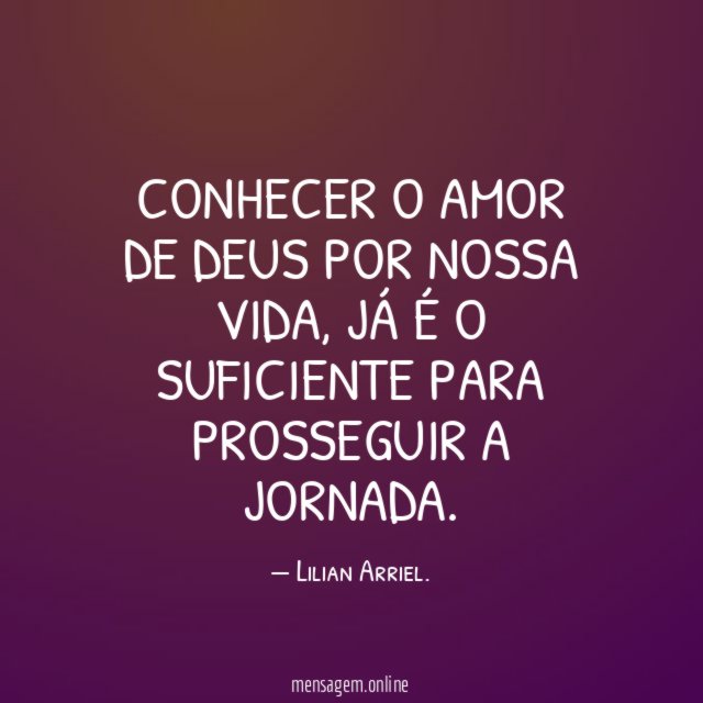 Conhecer o AMOR de Deus por nossa vida