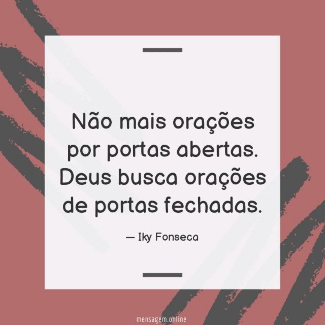 Não mais orações por portas abertas