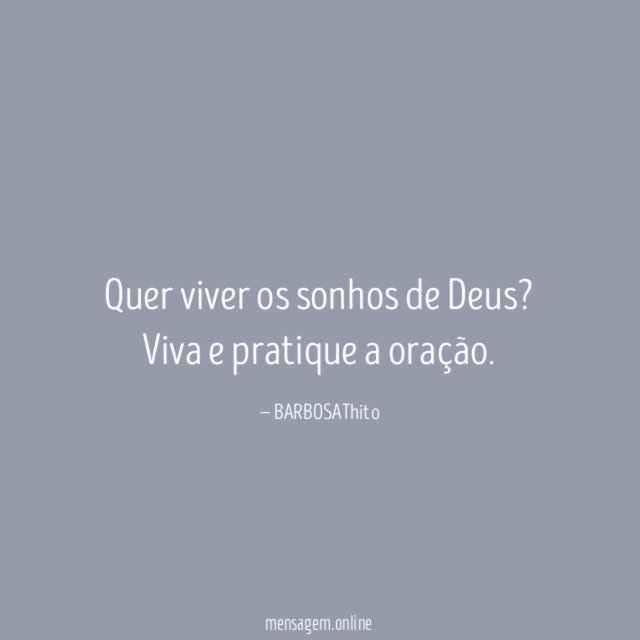 Quer viver os sonhos de Deus