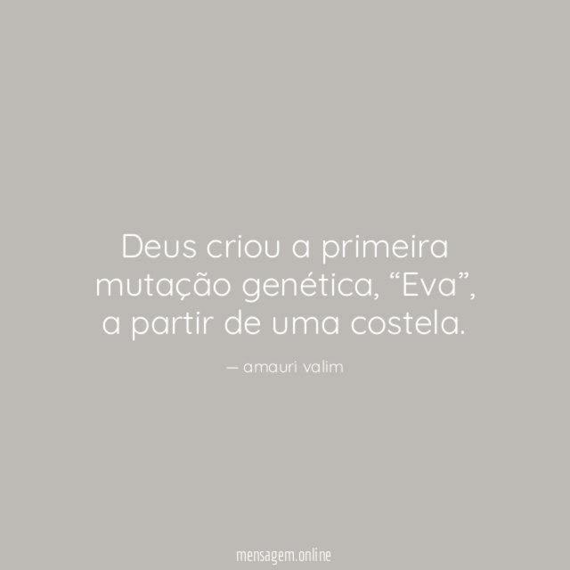 Deus criou a primeira mutação genética