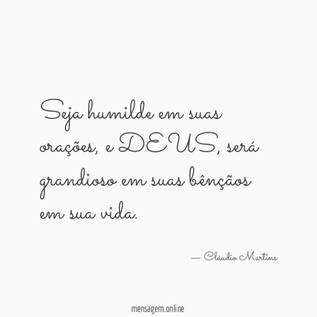 Seja humilde em suas orações