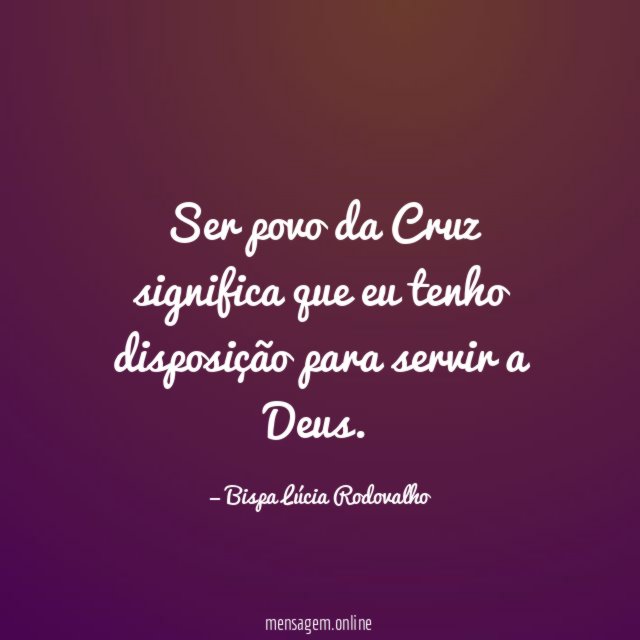 Ser povo da Cruz significa que eu tenho