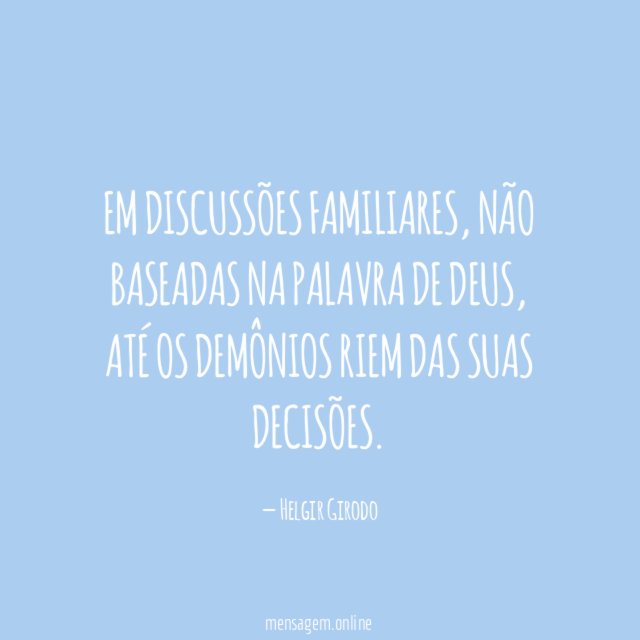 Em discussões familiares
