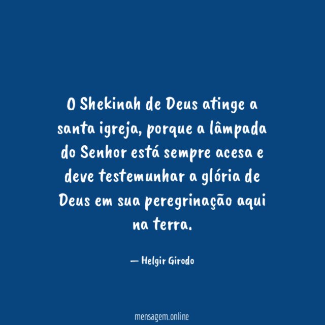 O Shekinah de Deus atinge a santa igreja