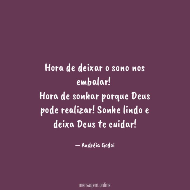 Hora de deixar o sono nos embalar