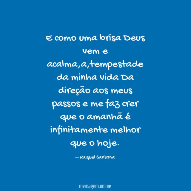 E como uma brisa Deus vem e acalma