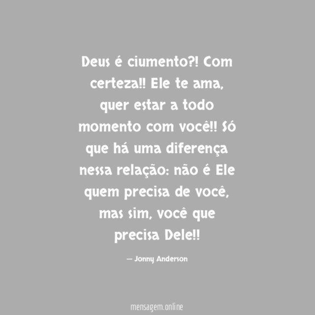 Deus é ciumento