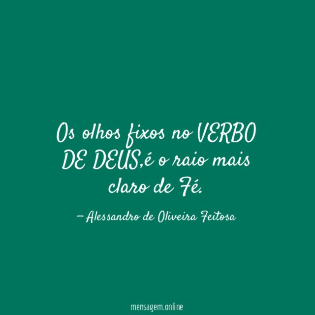 Os olhos fixos no VERBO DE DEUS